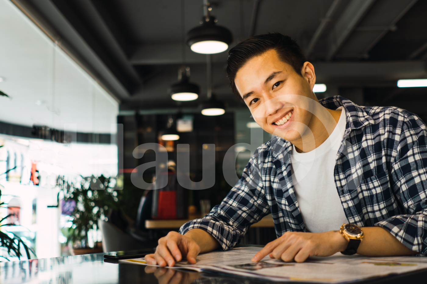 Asian man sitting in the office