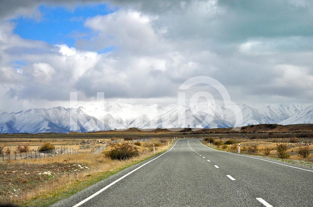 Road leading up to mountains