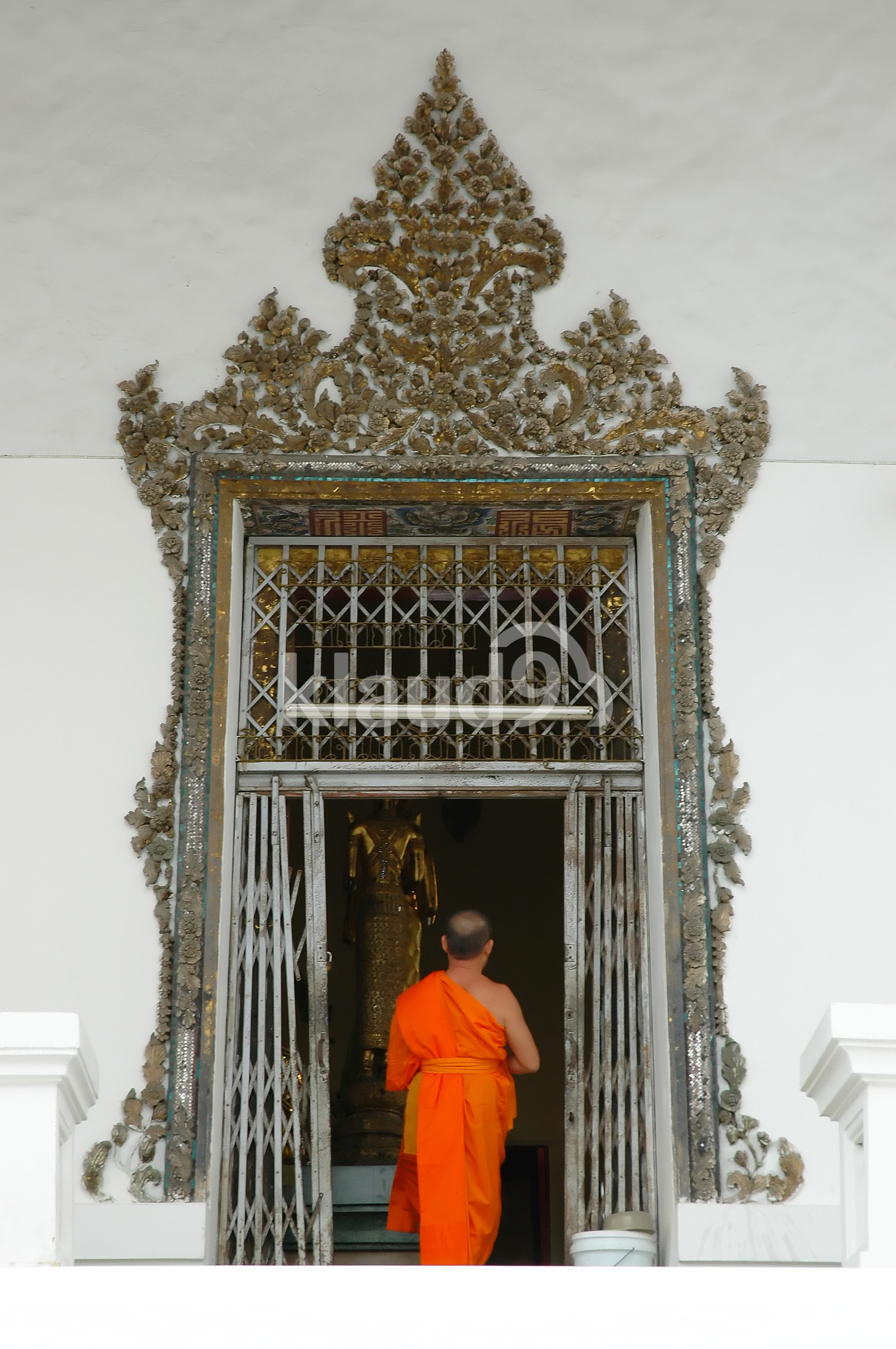 Monk at temple in Bangkok