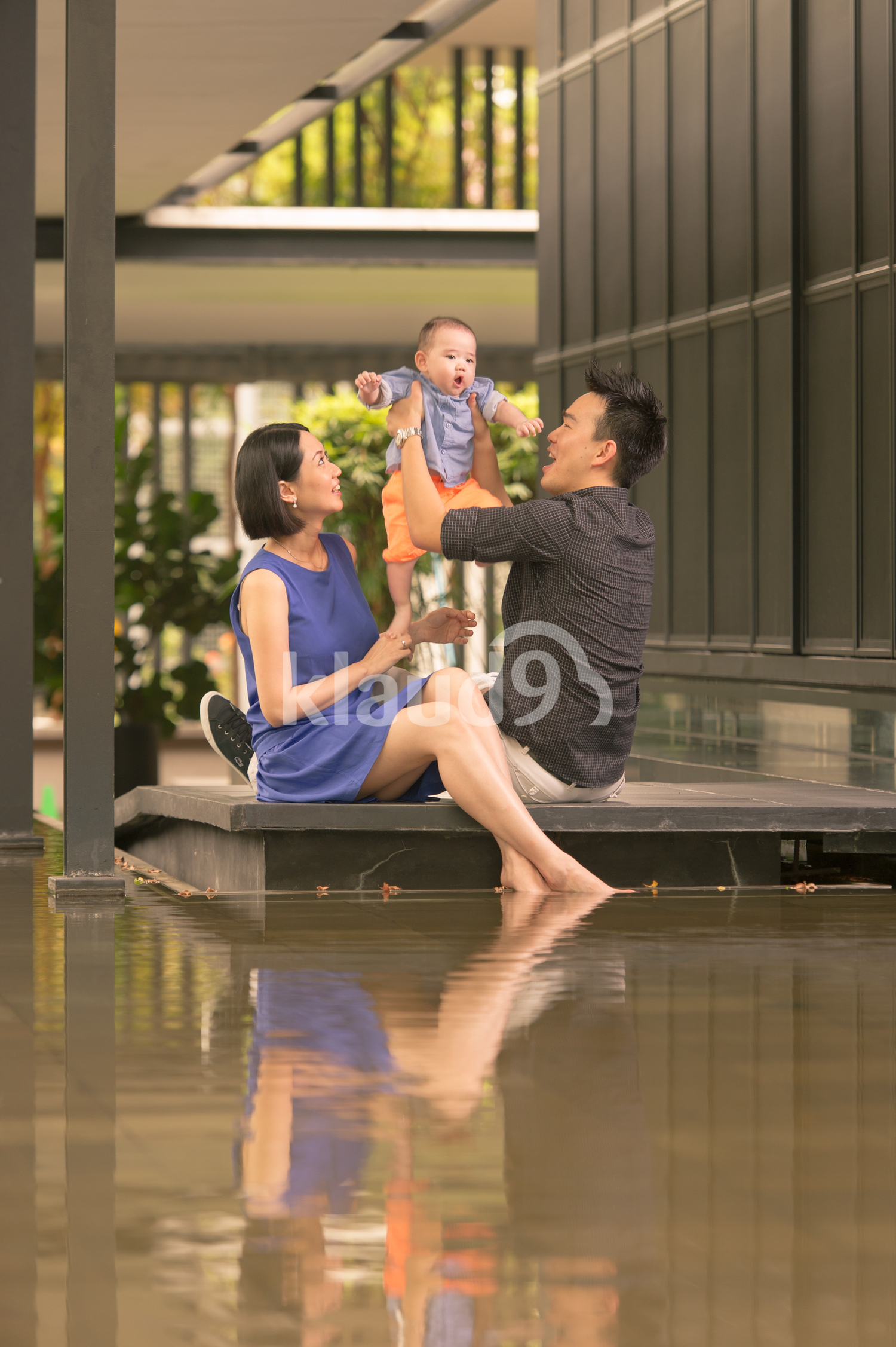 Young Asian Chinese family with 5 month old son