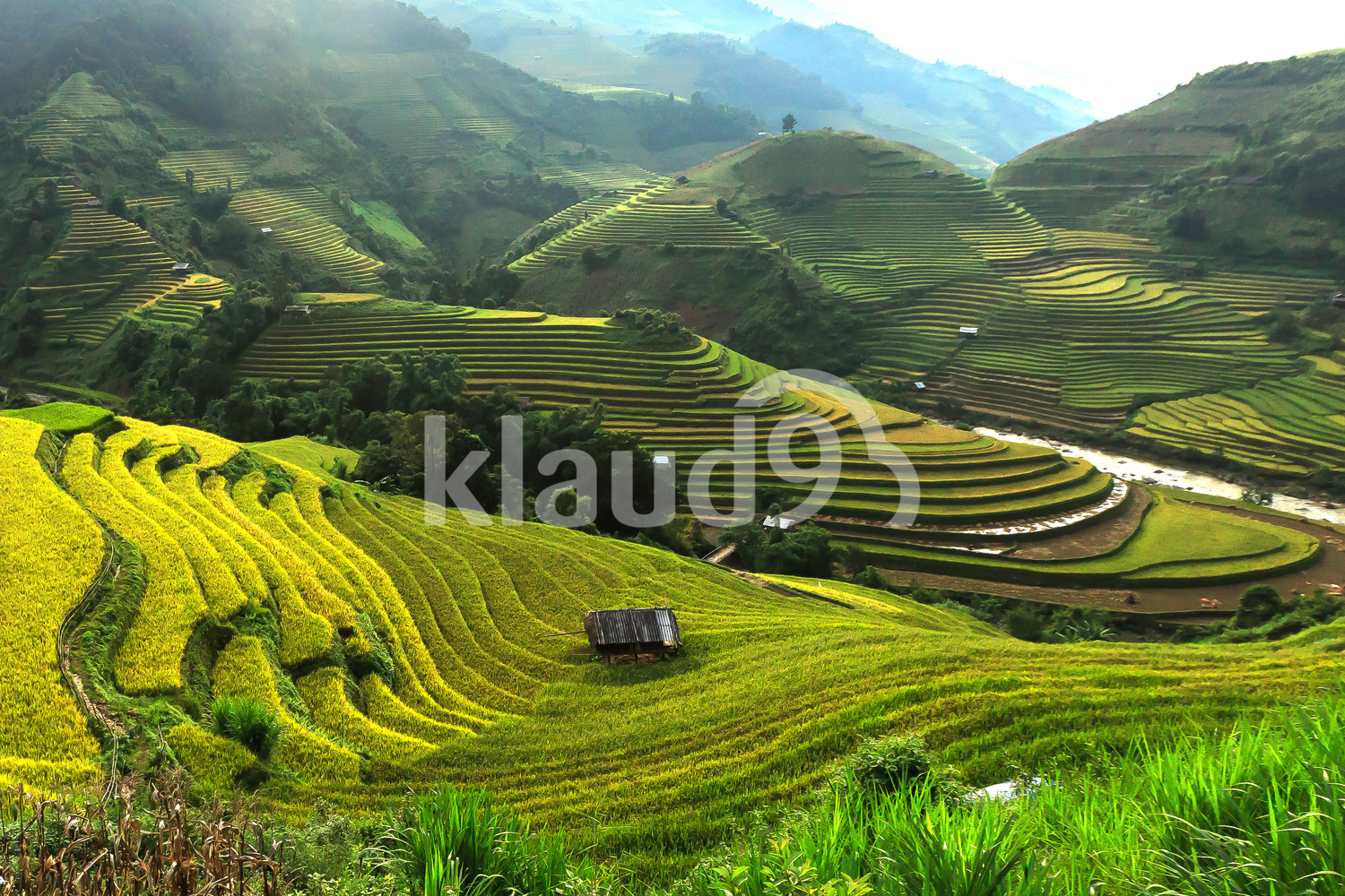 Beautiful rice terraces of Mu Cang Chai, YenBai, Vietnam.
