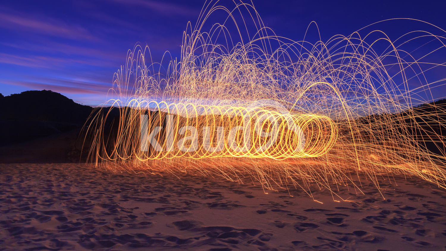 Long exposure on the beach at twilight,Thailand