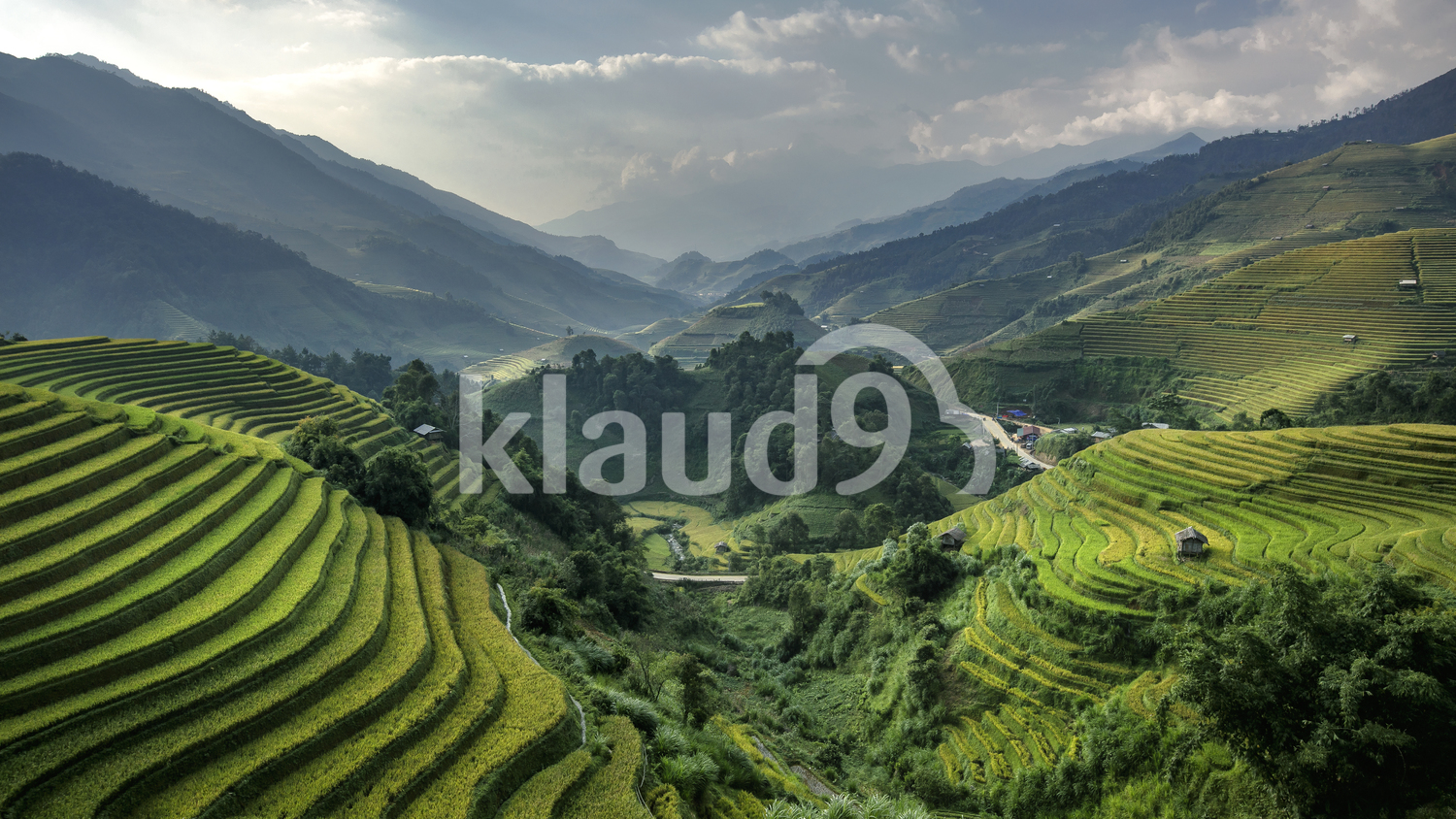 Multitude of rice terraces at Mu Cang Chai, YenBai, Vietnam. Rice fields prepare the harvest at Northwest Vietnam