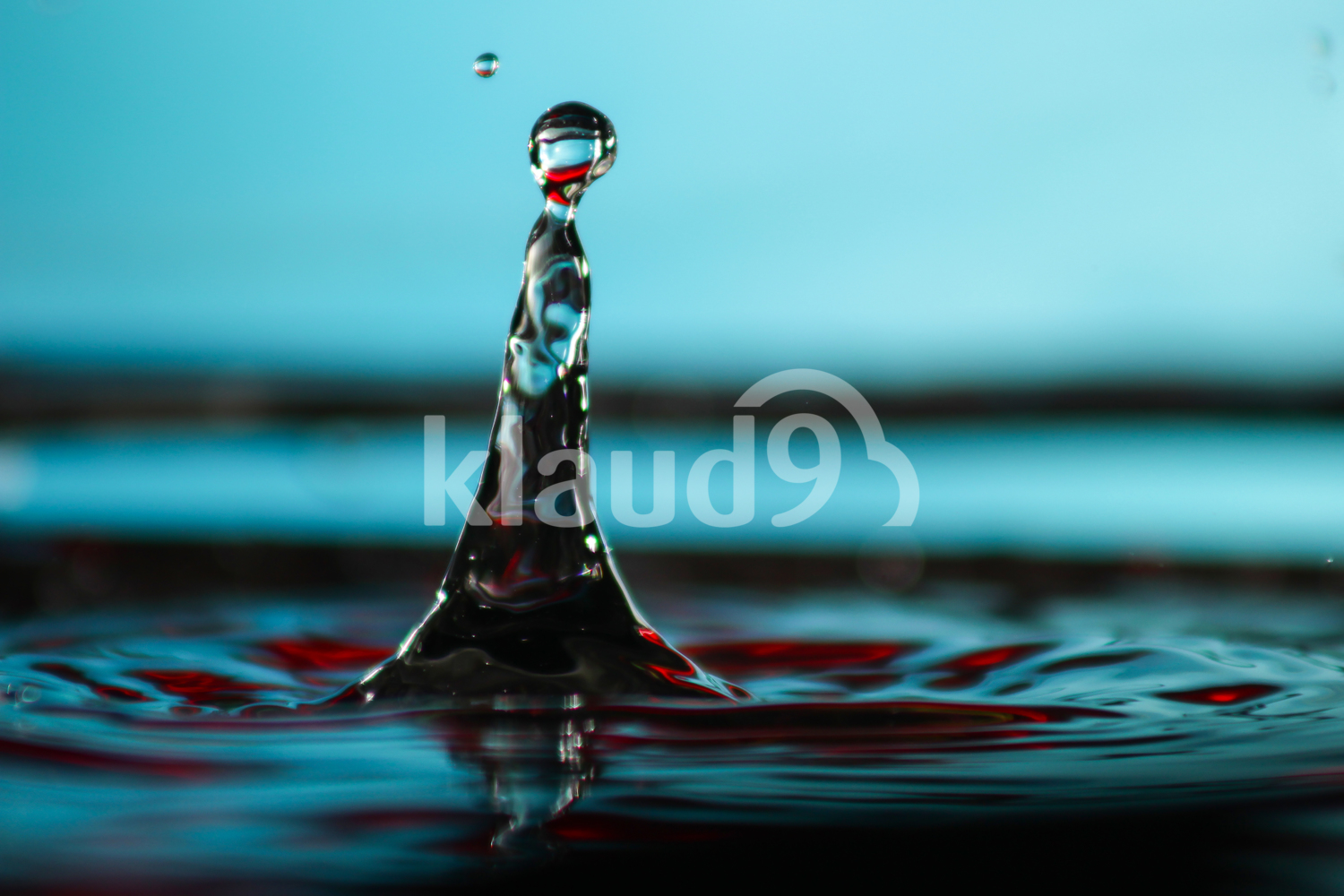 Blue water droplet