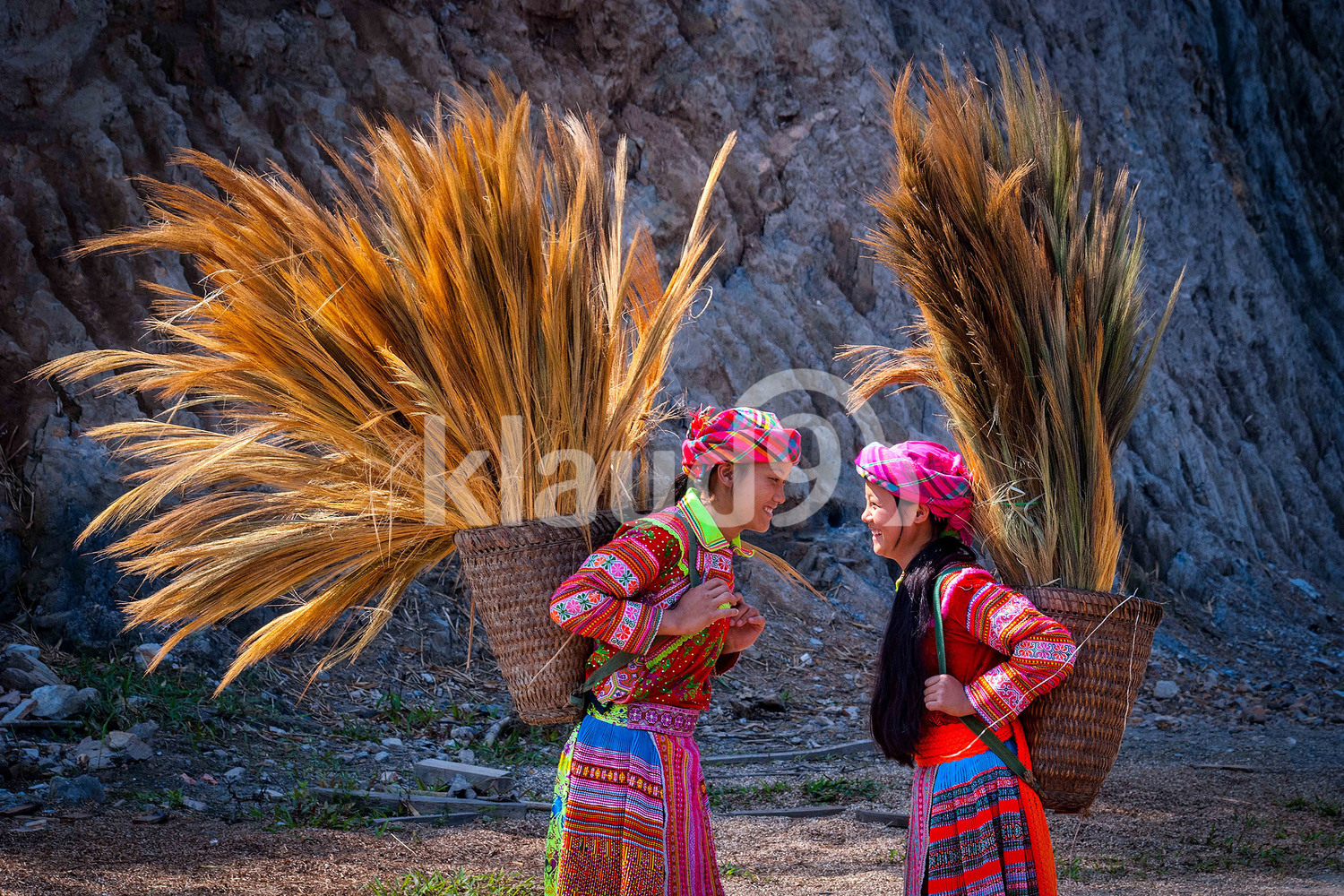 Vietnamese women in rural village