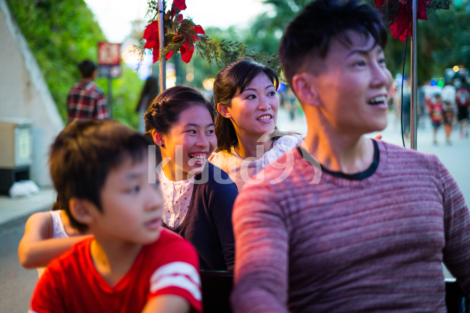 Family bonding at an amusement park