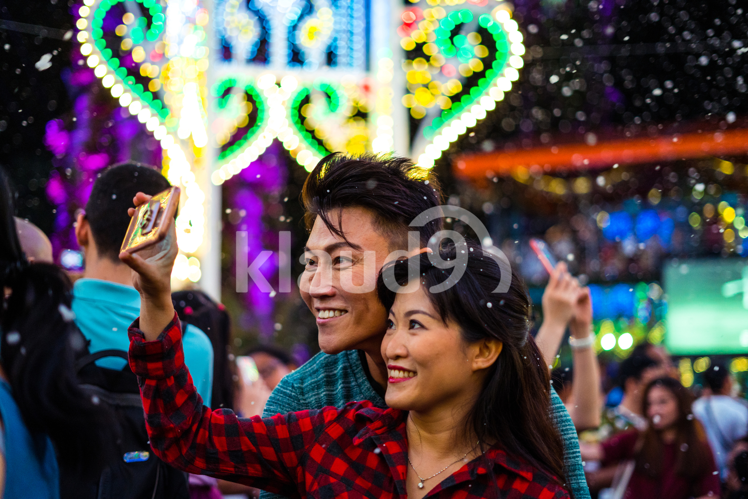 Husband and wife taking a selfie