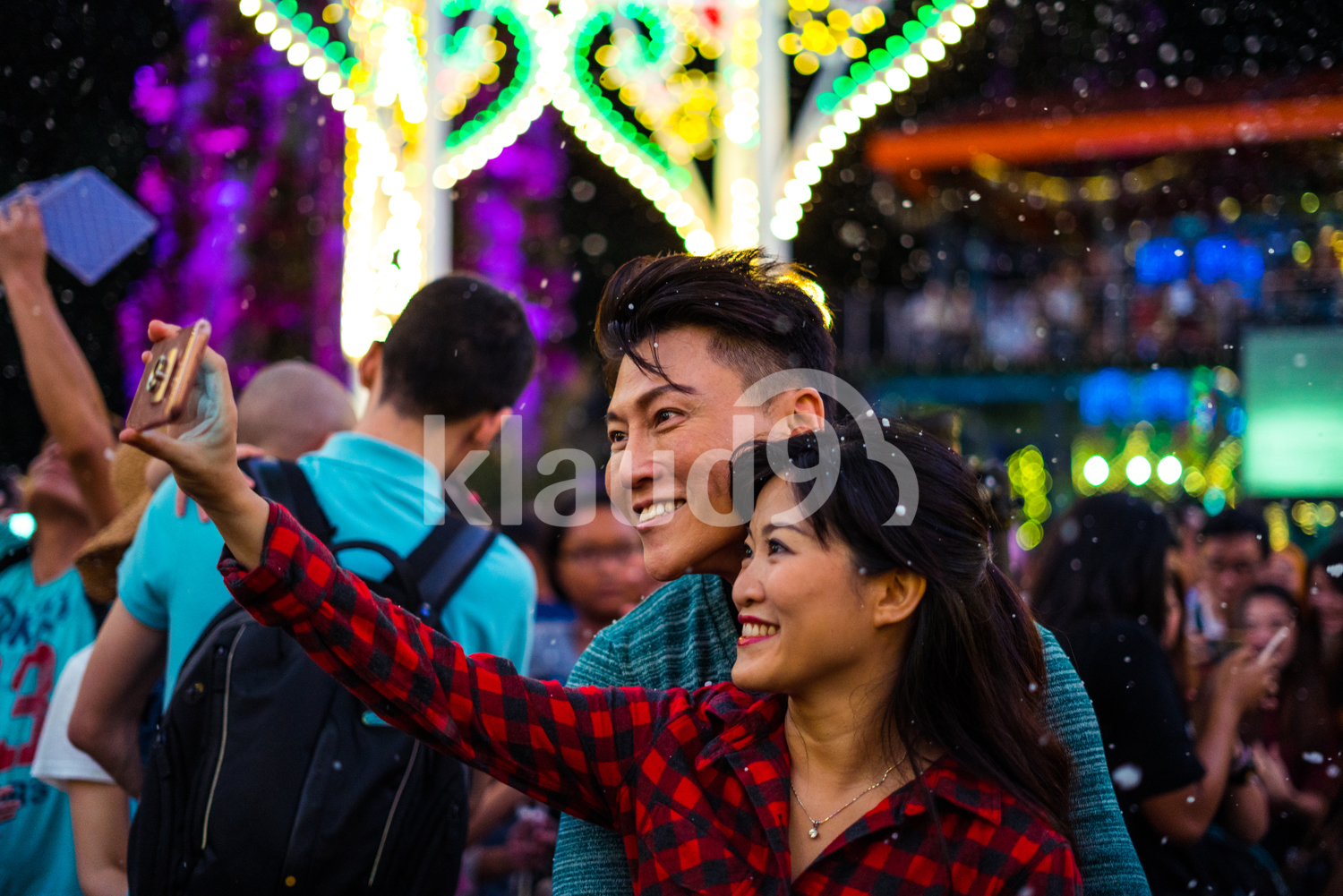 Middle-aged couple taking a selfie
