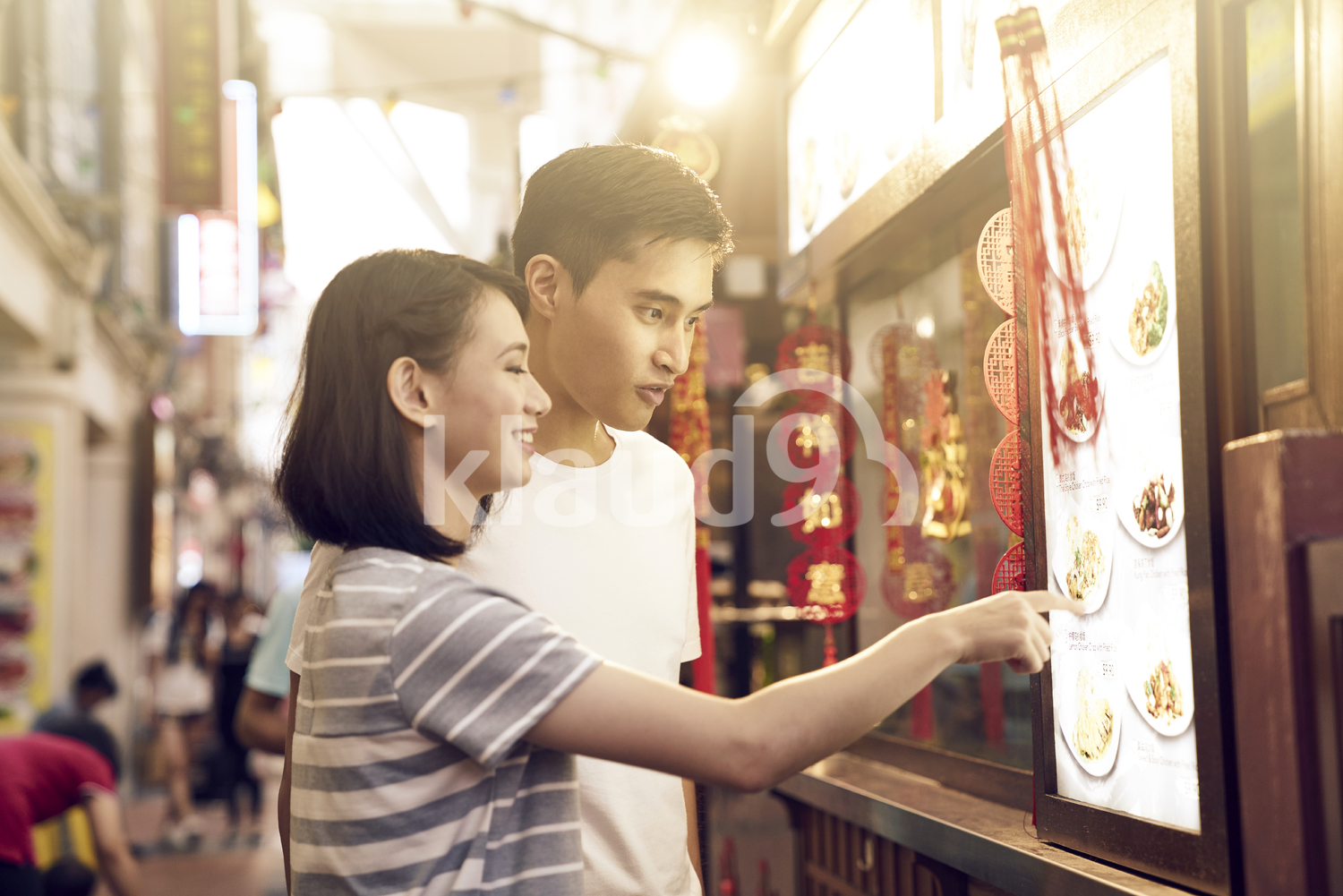 Chinese couple ordering food