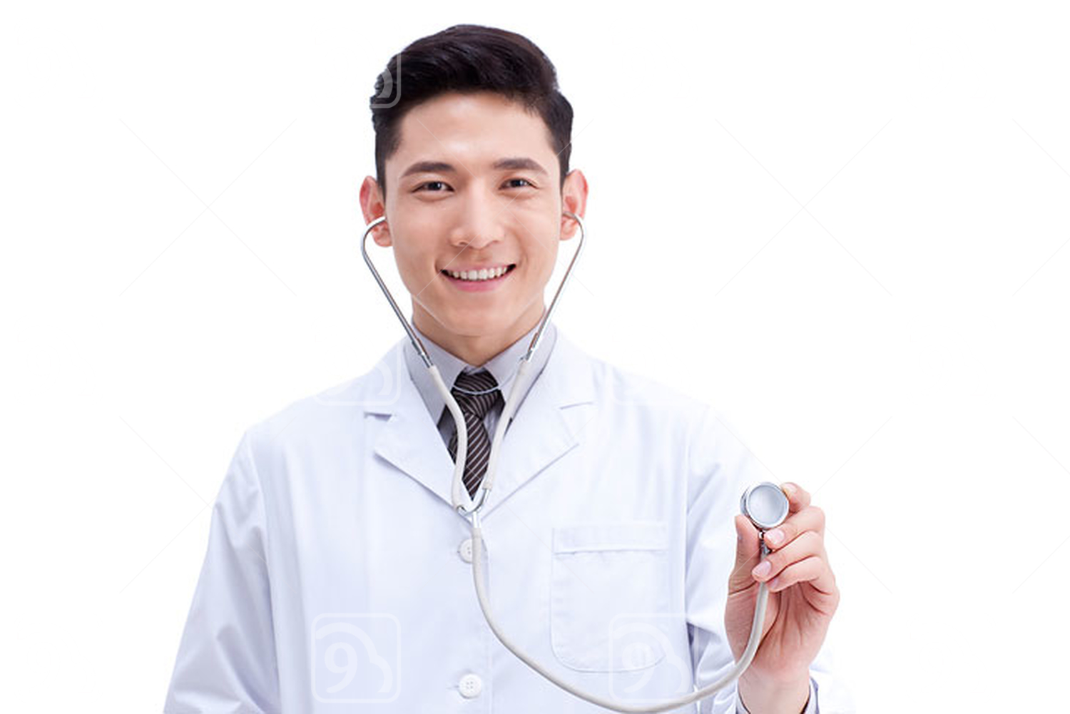 Male Chinese doctor with stethoscope 