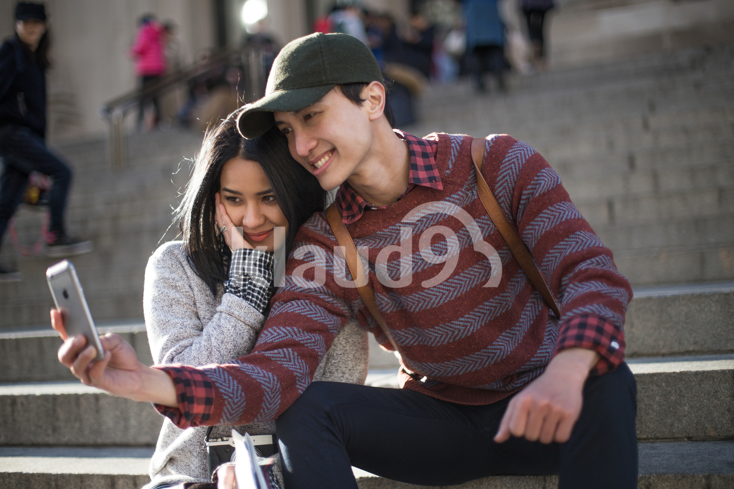 Asian tourist take a selfie in front of the most famous museums - The Metropolitan Museum of Art, New york
