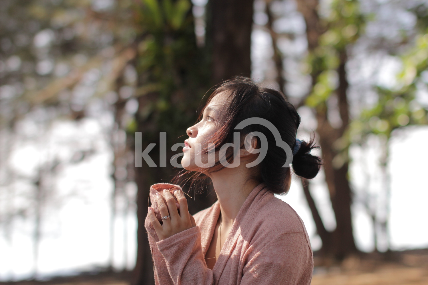Portrait of an Indonesian lady in the woods