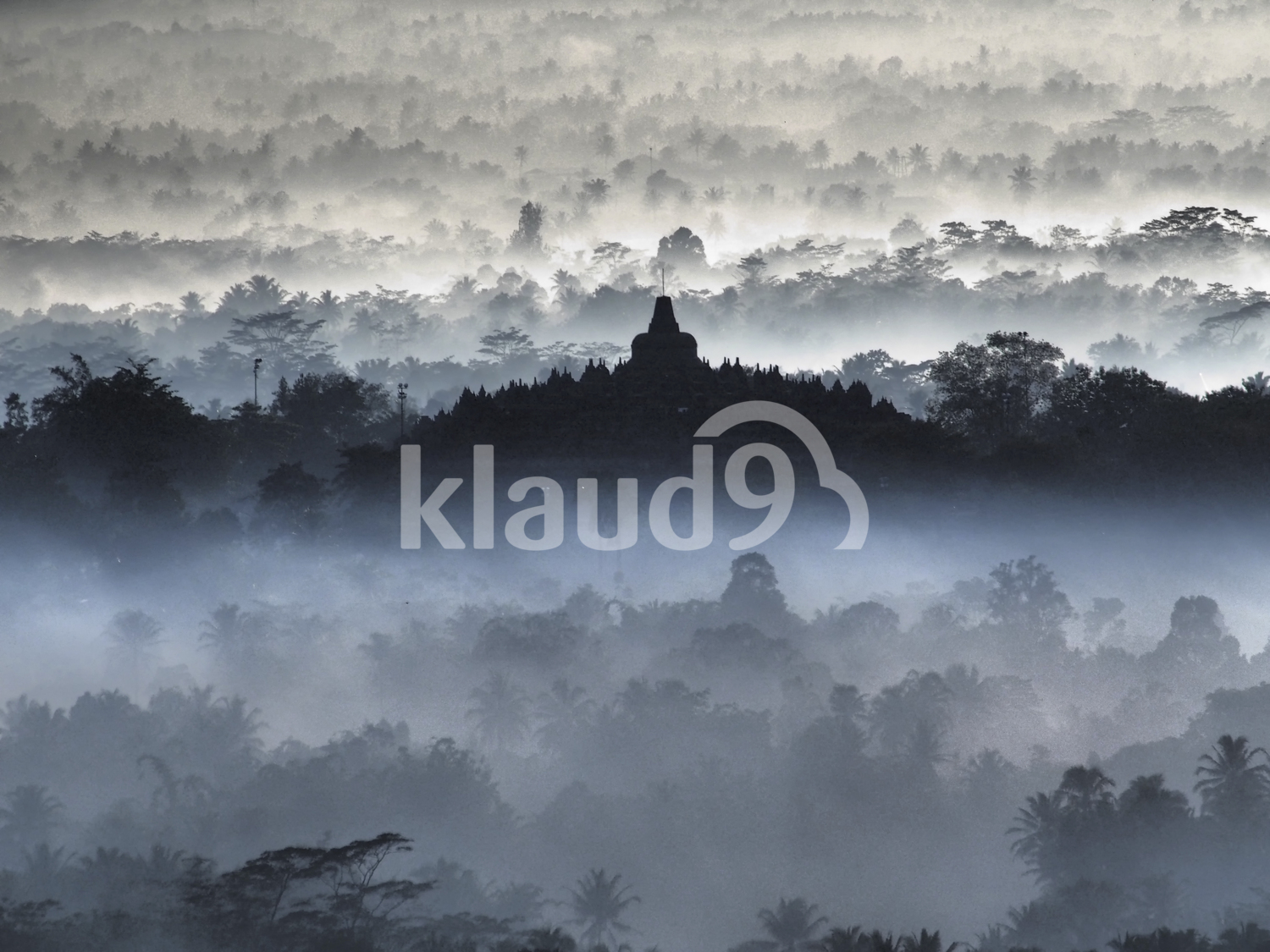 A close up view of Misty Borobudur