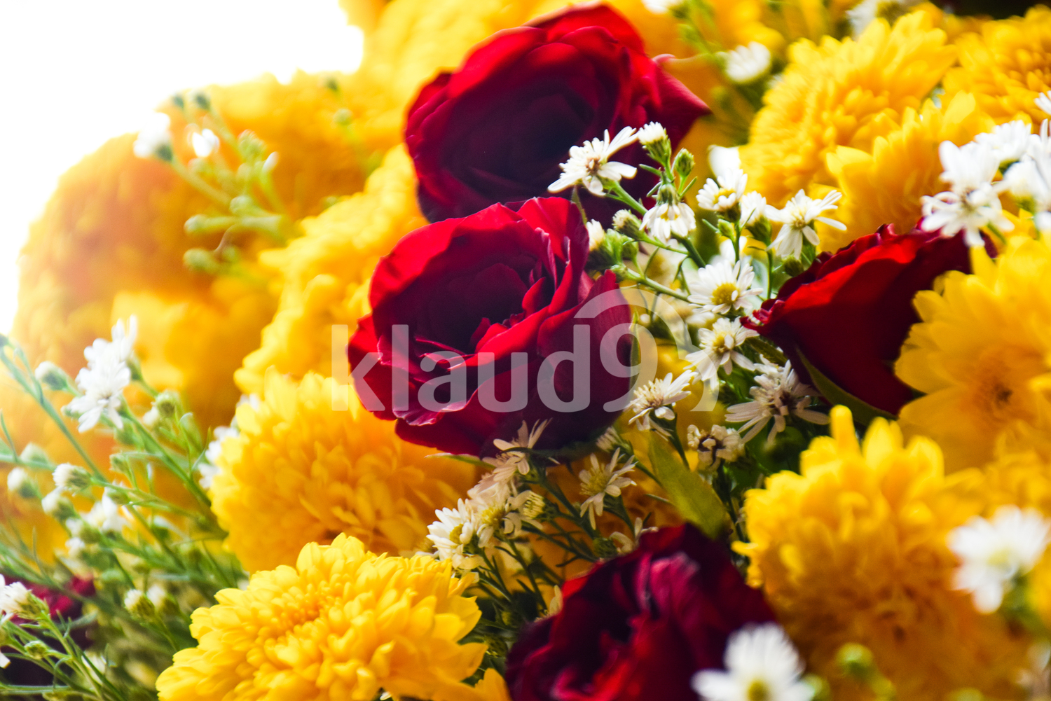 Assortment of chrysanthemum and roses