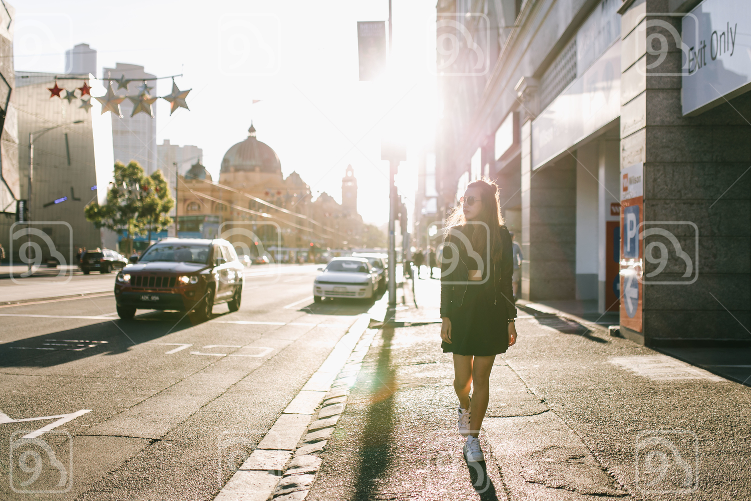 Portrait of a young woman on the streets of Australia 