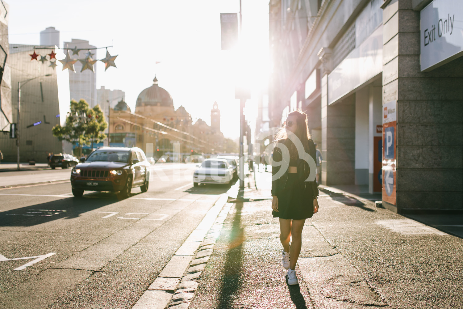 Portrait of a young woman on the streets of Australia