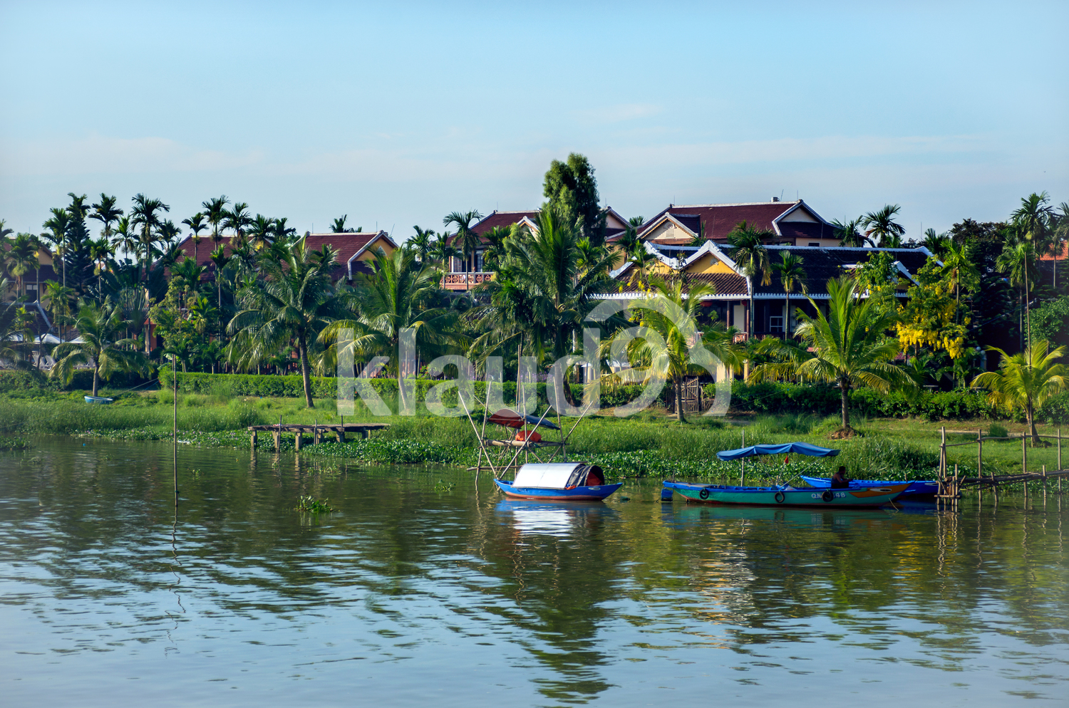 River running through Hoi An city, Vietnam