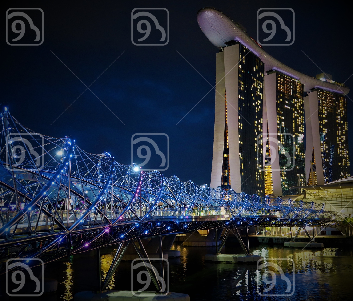 Helix bridge at Marina Bay Sands, Singapore 
