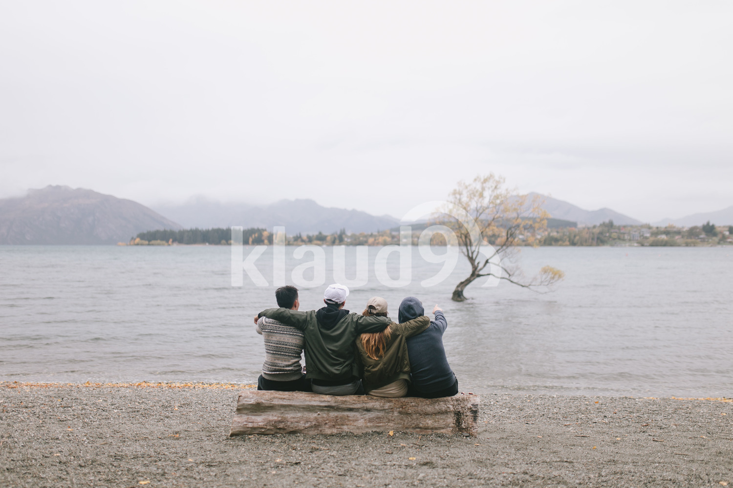 Group of friends enjoying the view at Milford Sound, New Zealand