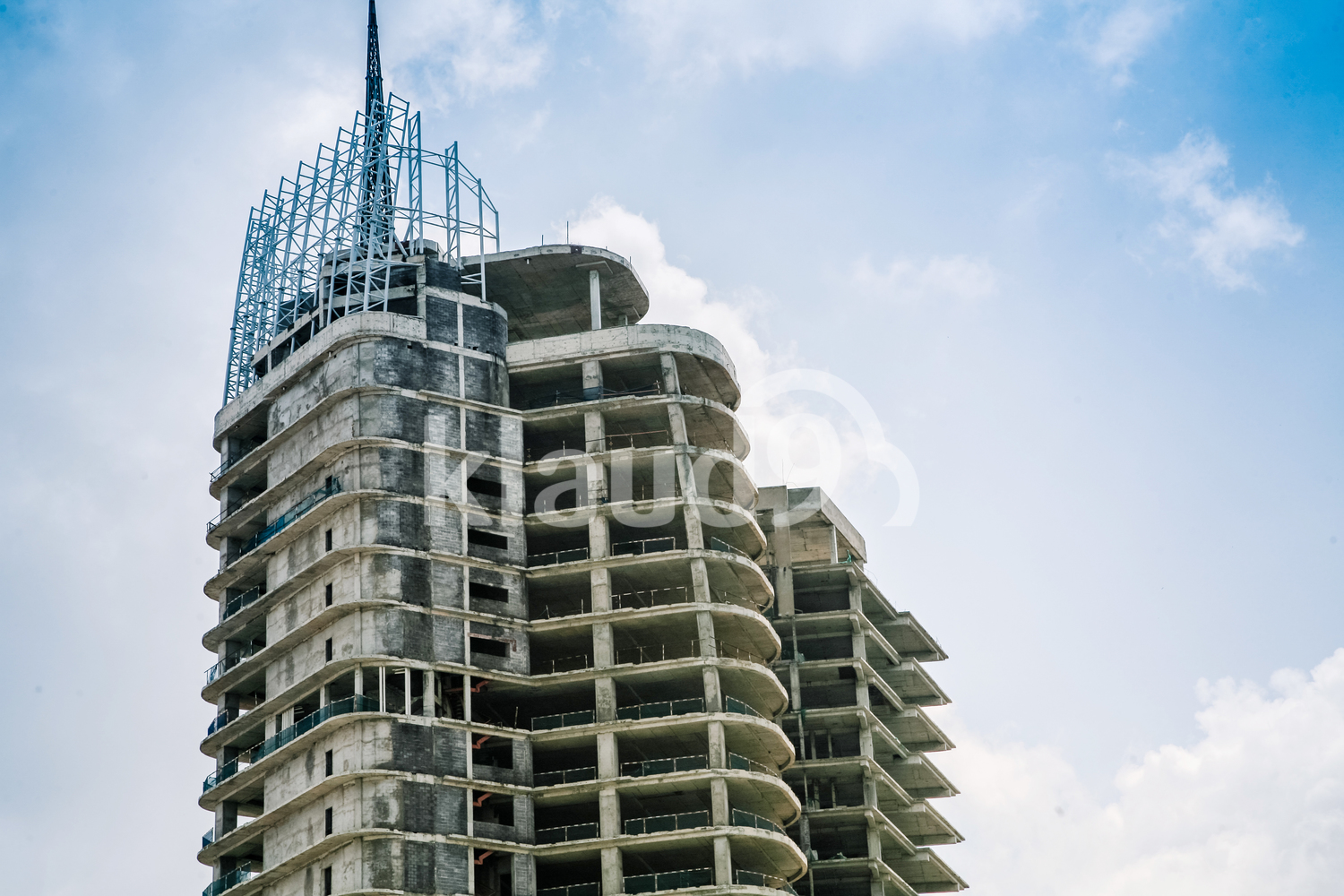 Construction works on a building