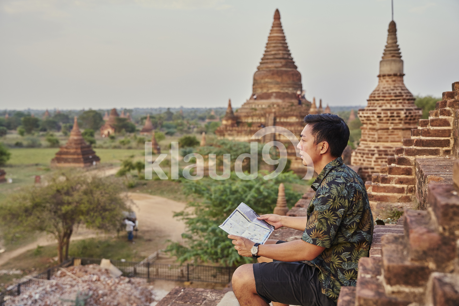 Young Man Chilling Around The Ancient Pyathadar Temple, Bagan, Myanmar