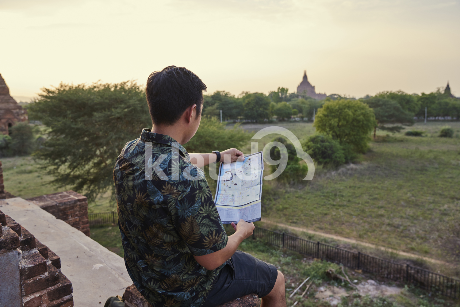Young Man Chilling Around The Ancient Pyathadar Temple, Bagan, Myanmar