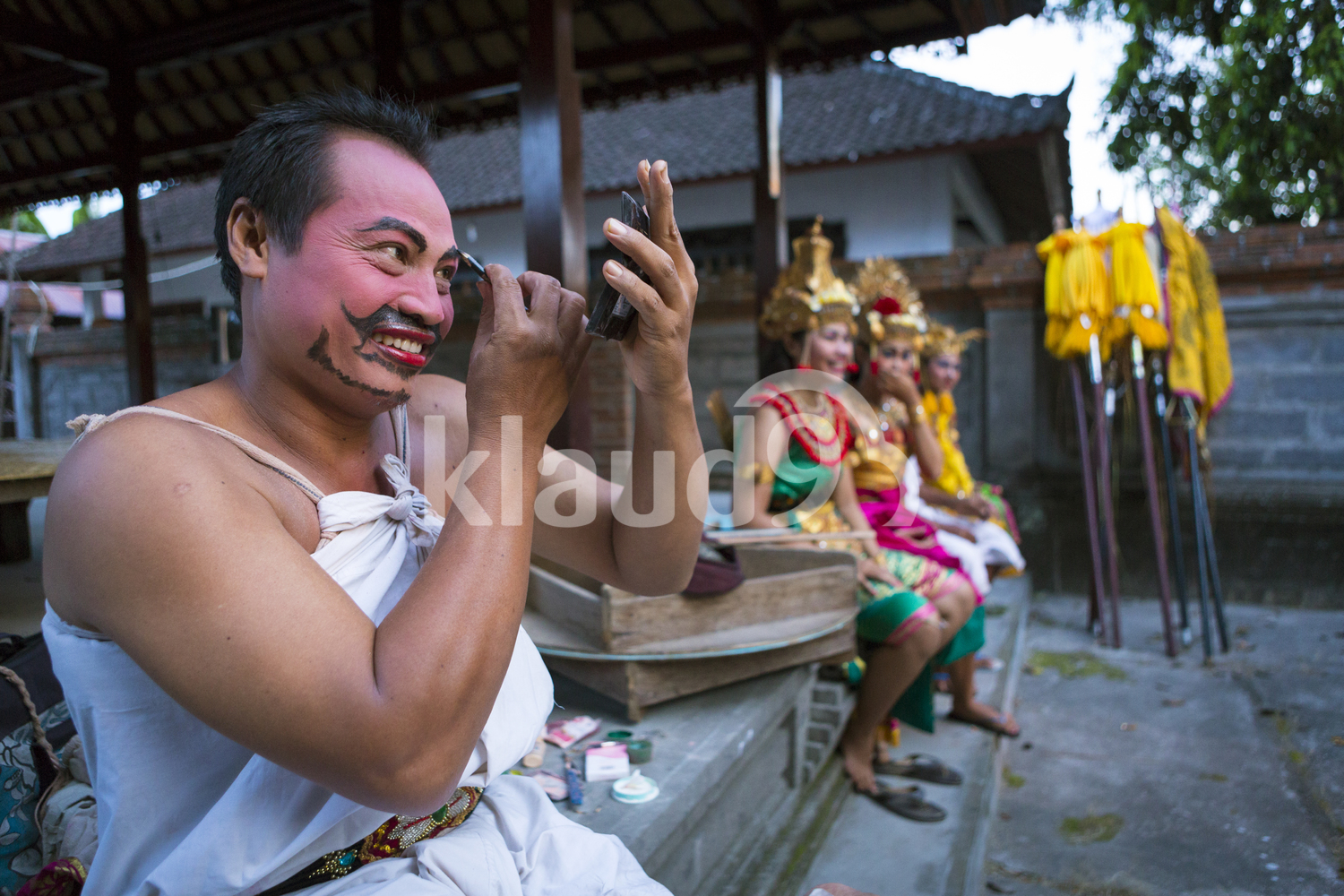Performers getting ready for Kecak Dance