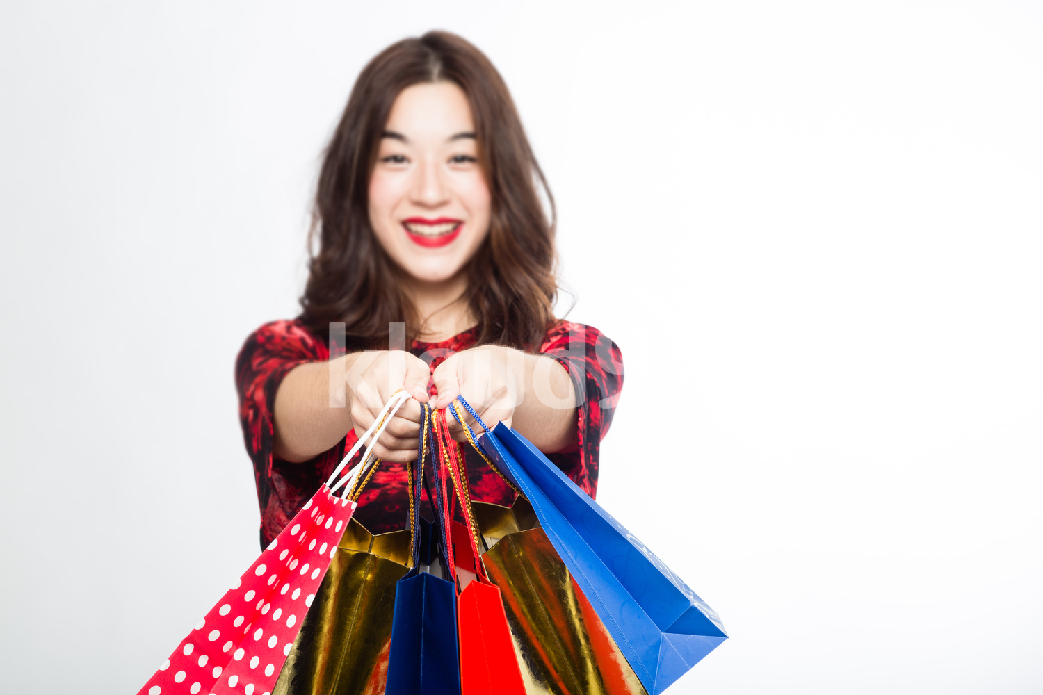 Eurasian Woman with her Shopping Bags