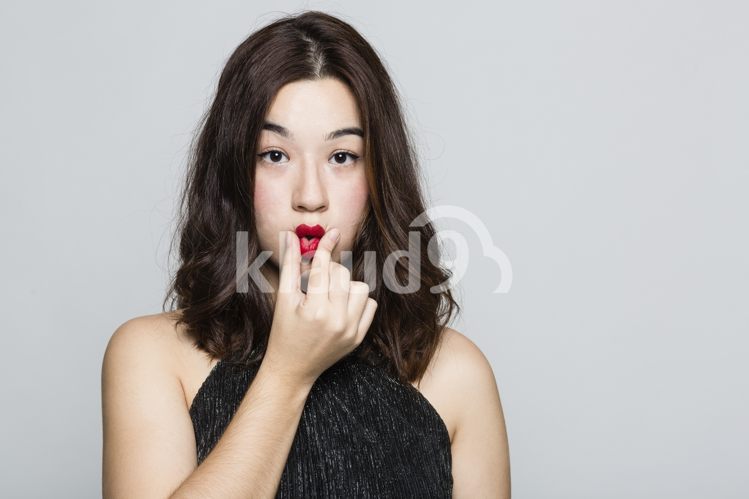 Long Hair Woman Looking at The Camera