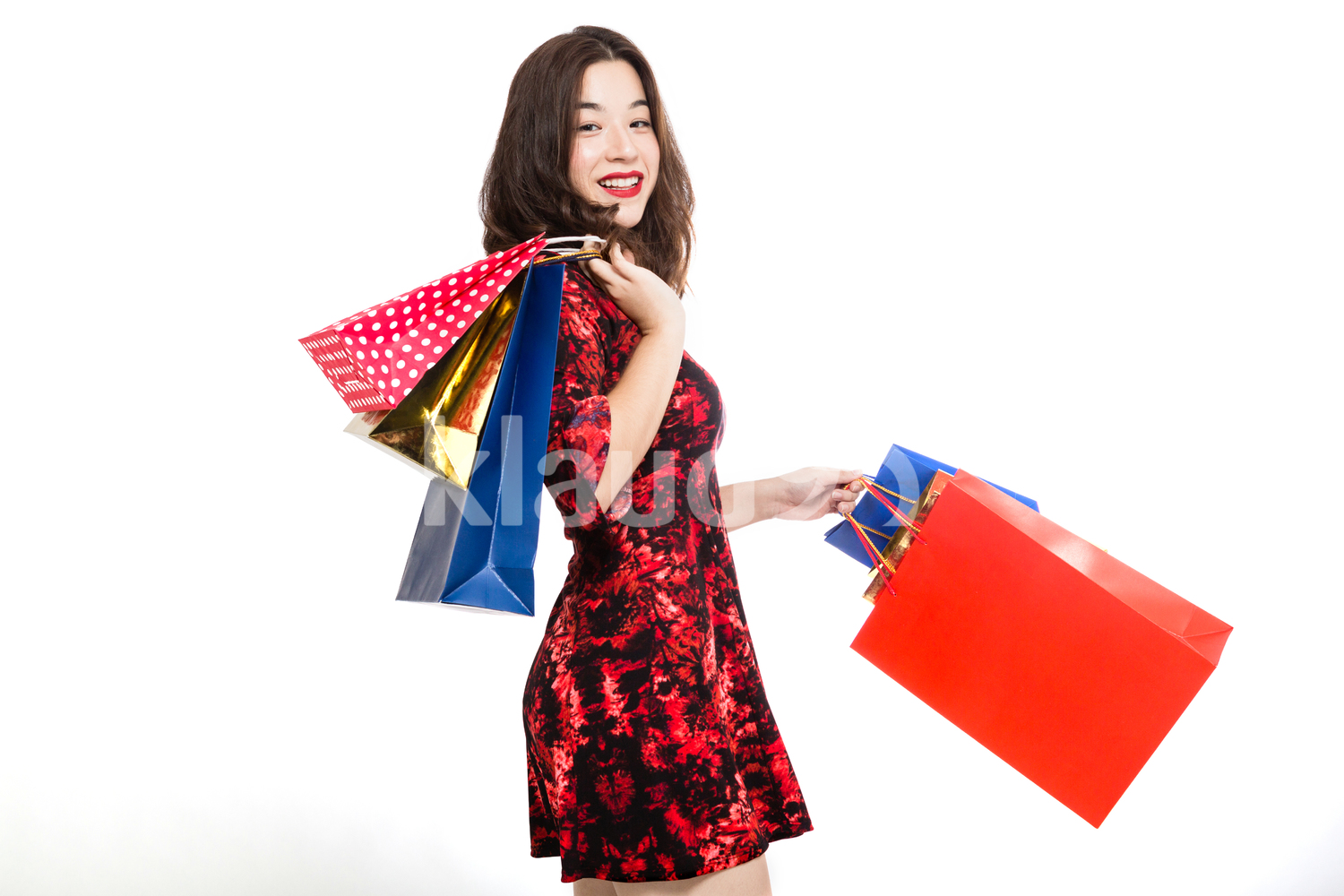 Pretty Woman With Her Shopping Bags