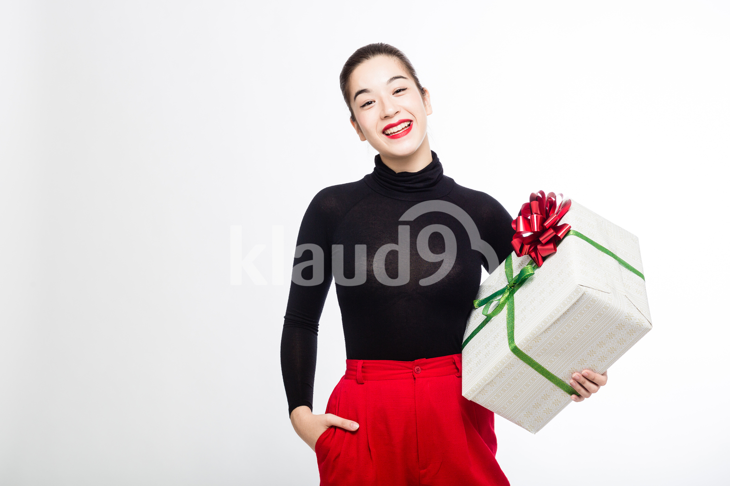 Pretty Woman with her Big Present