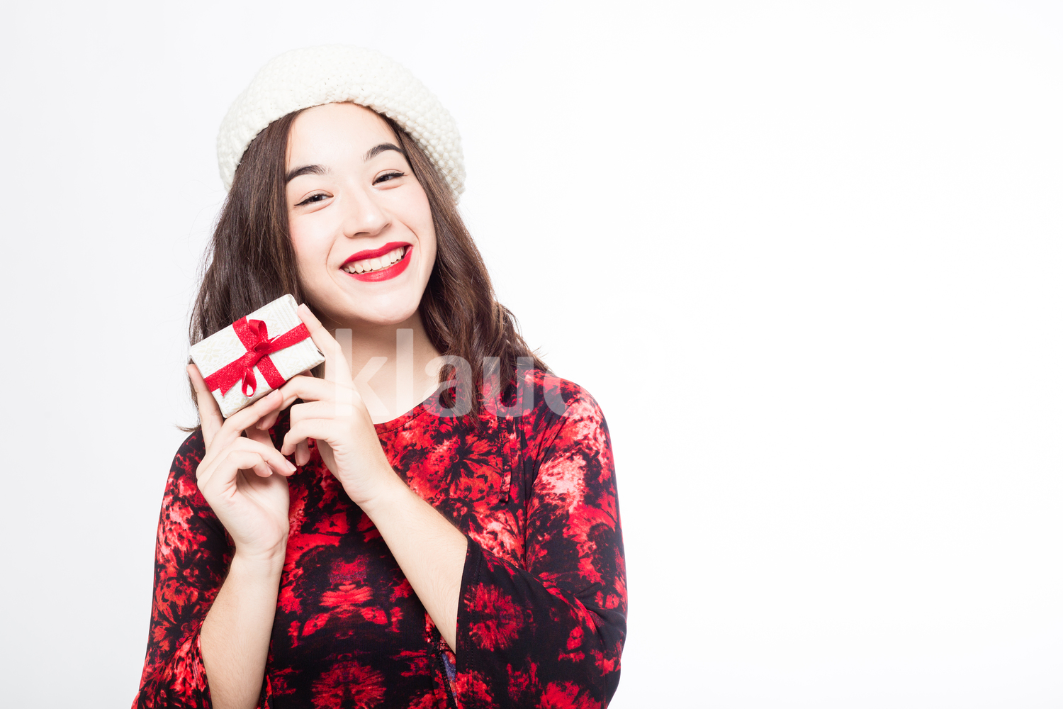 Happy Woman with a Gift Box
