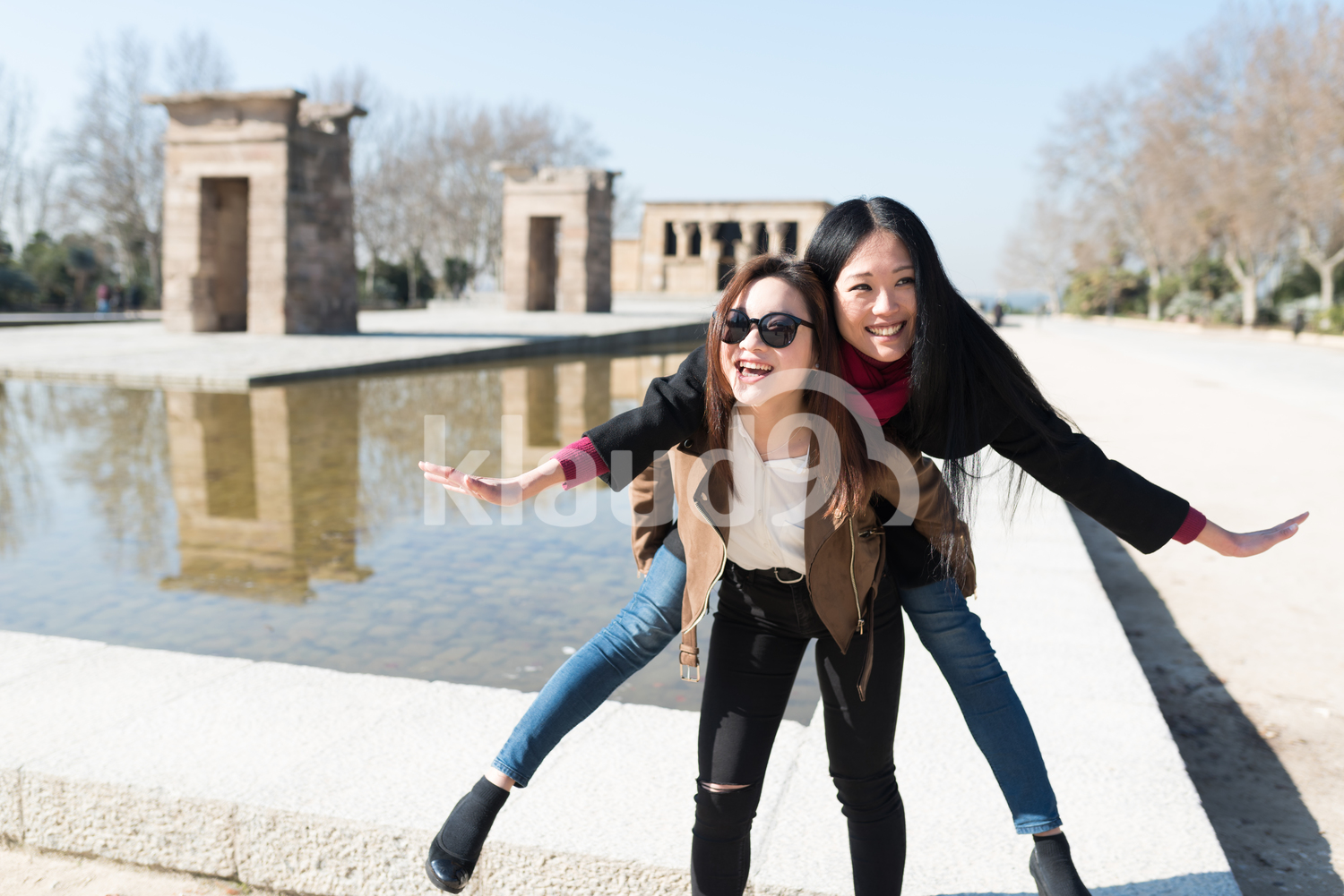 Happy Asian women in Madrid 