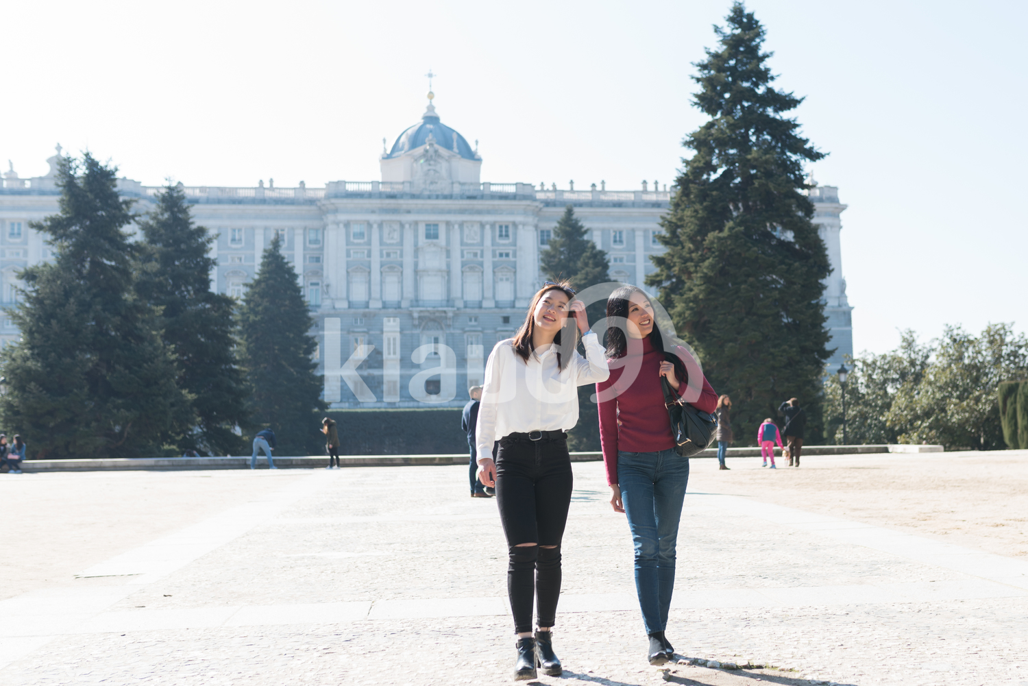 Asian women sight-seeing in Madrid