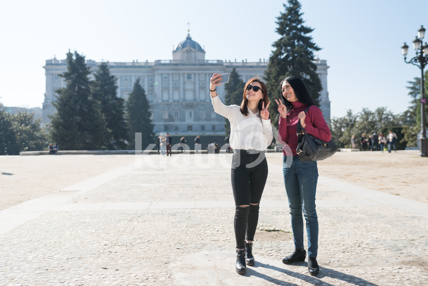 Long Hair Asian women taking a selfie 