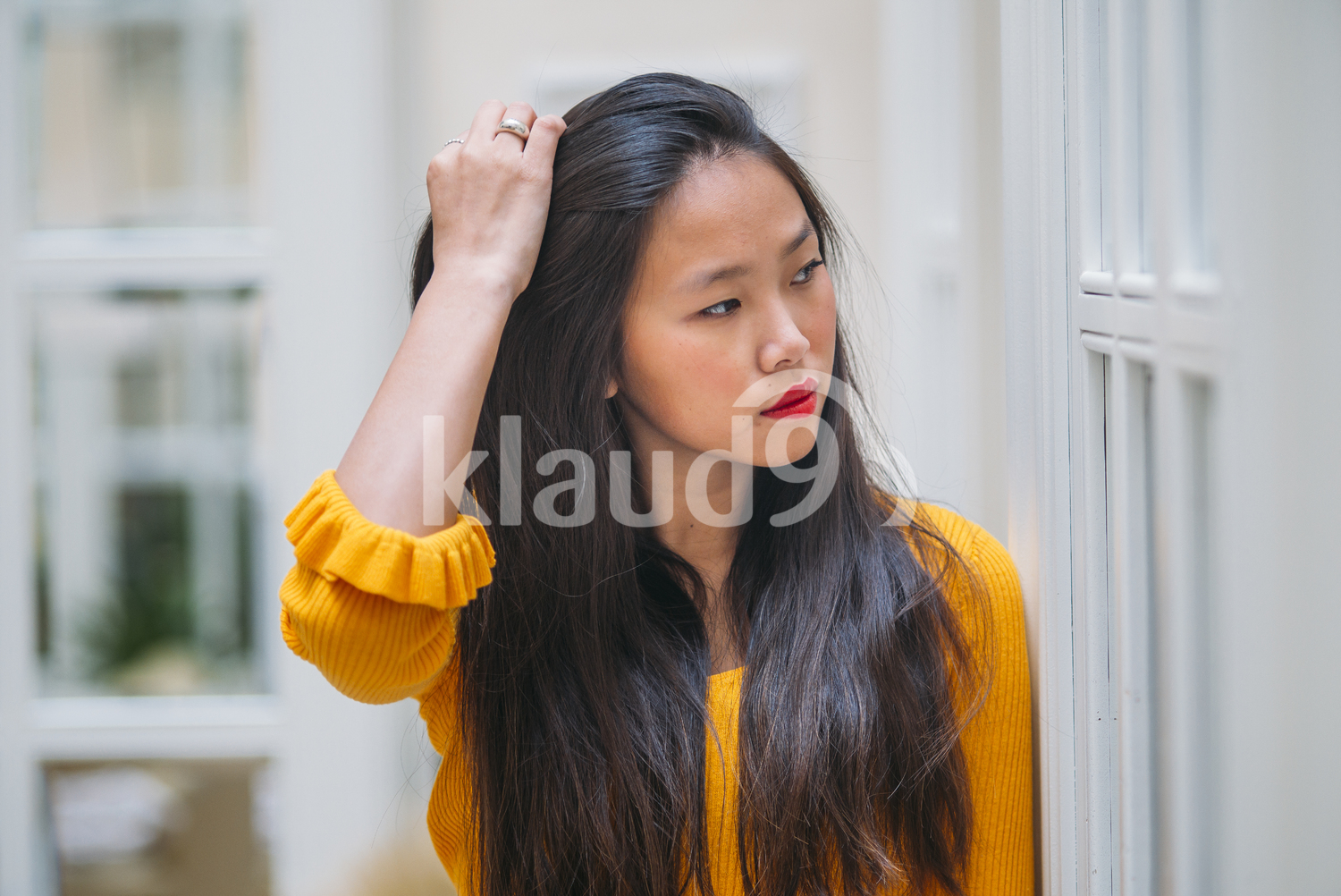 Pretty Long hair Asian woman