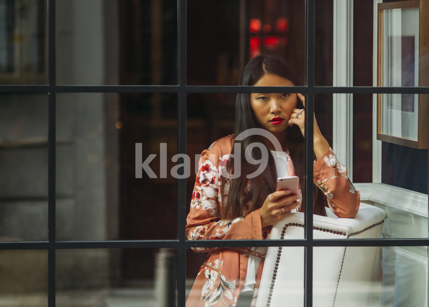Chinese woman with the mobile phone