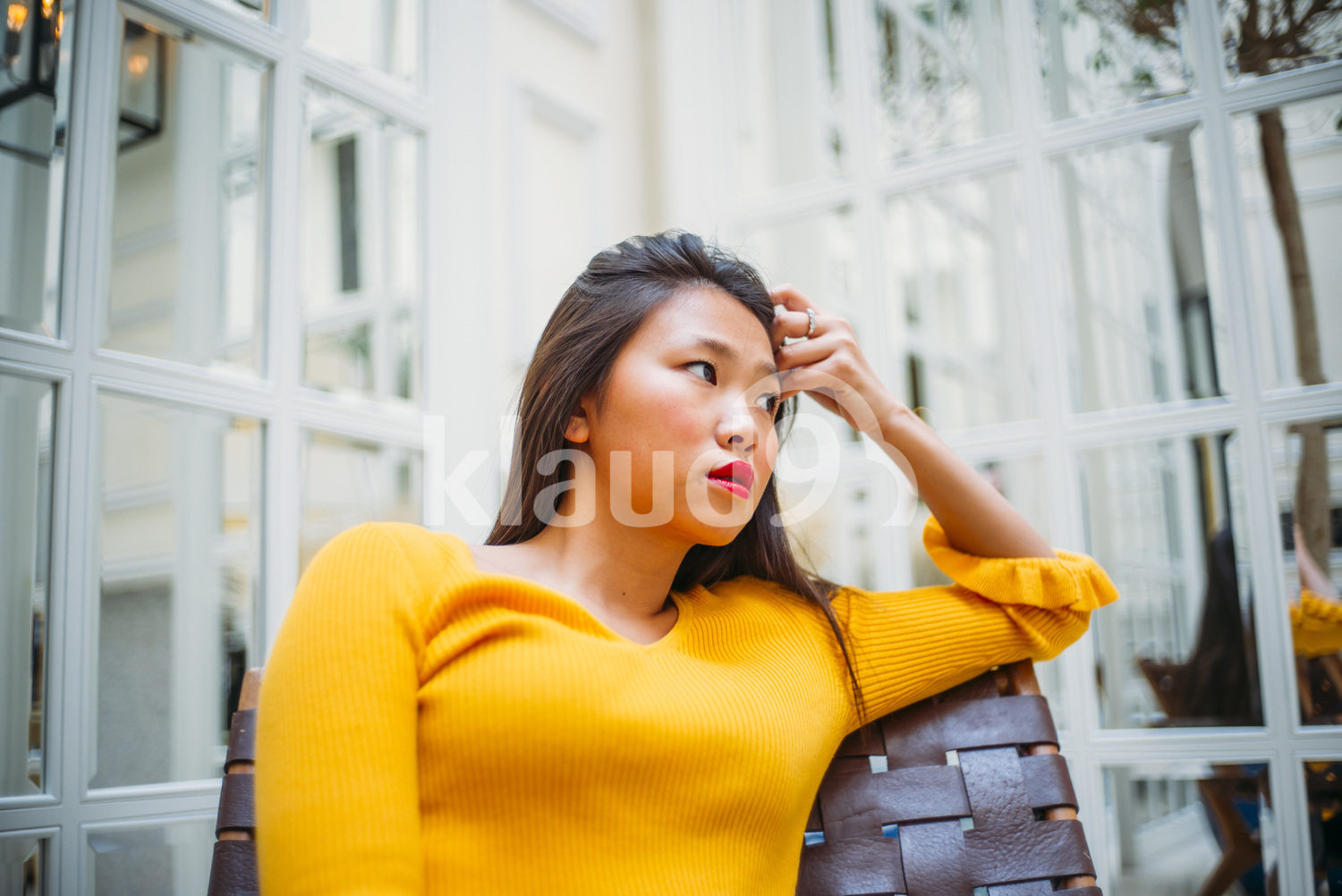 Asian woman looking away