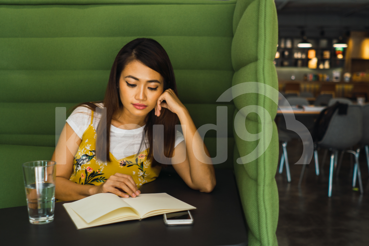 Asian woman working