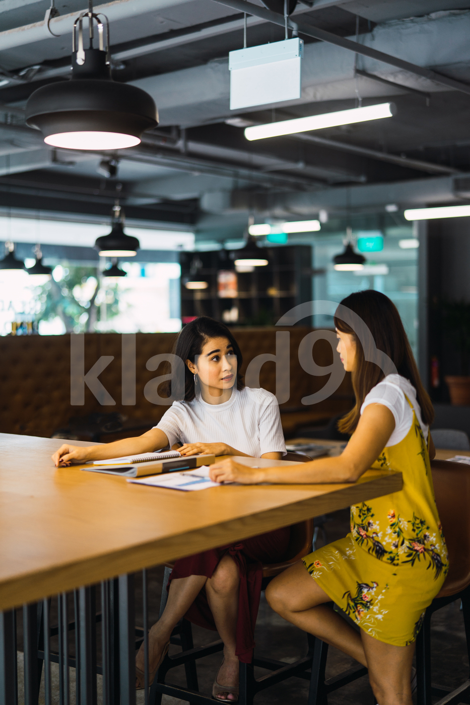 Asian women sitting in the office