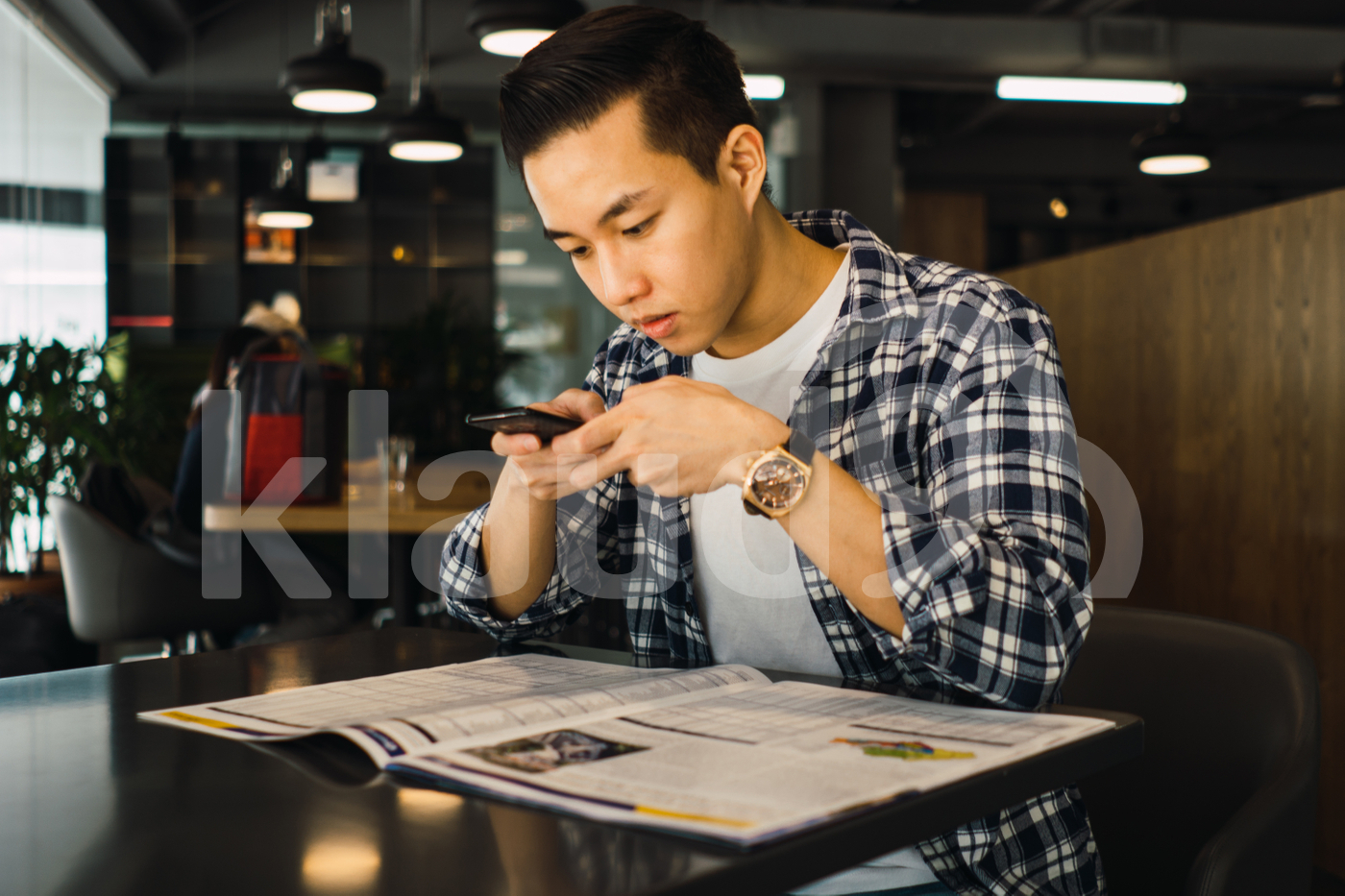 Asian man sitting in the office