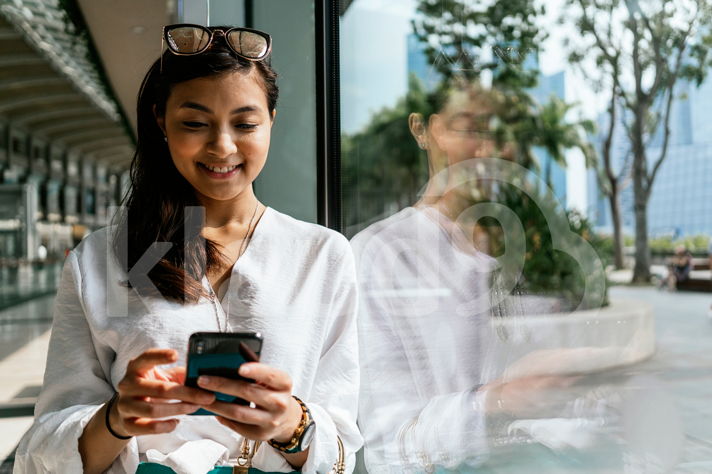 Asian woman using smartphone