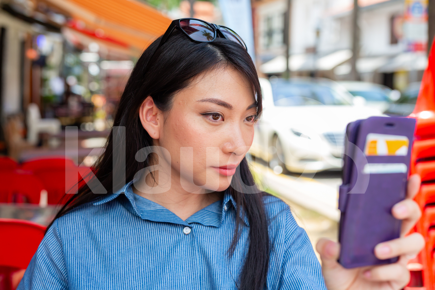 Woman taking selfie