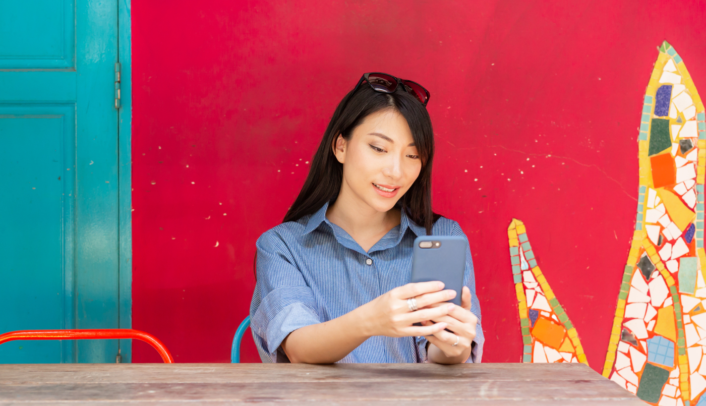 Woman using smartphone