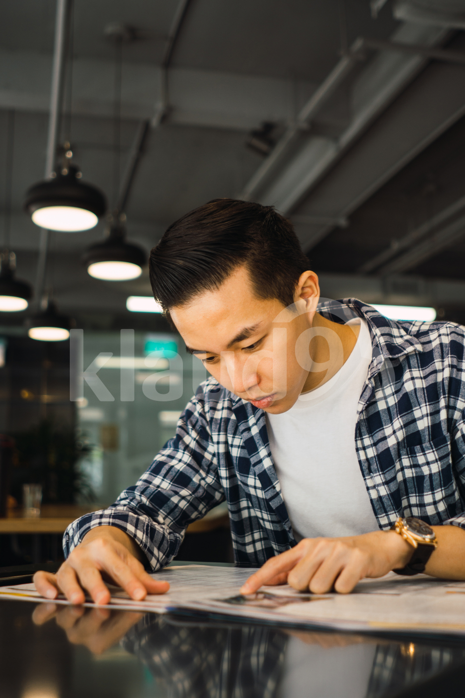 Asian man sitting in the office