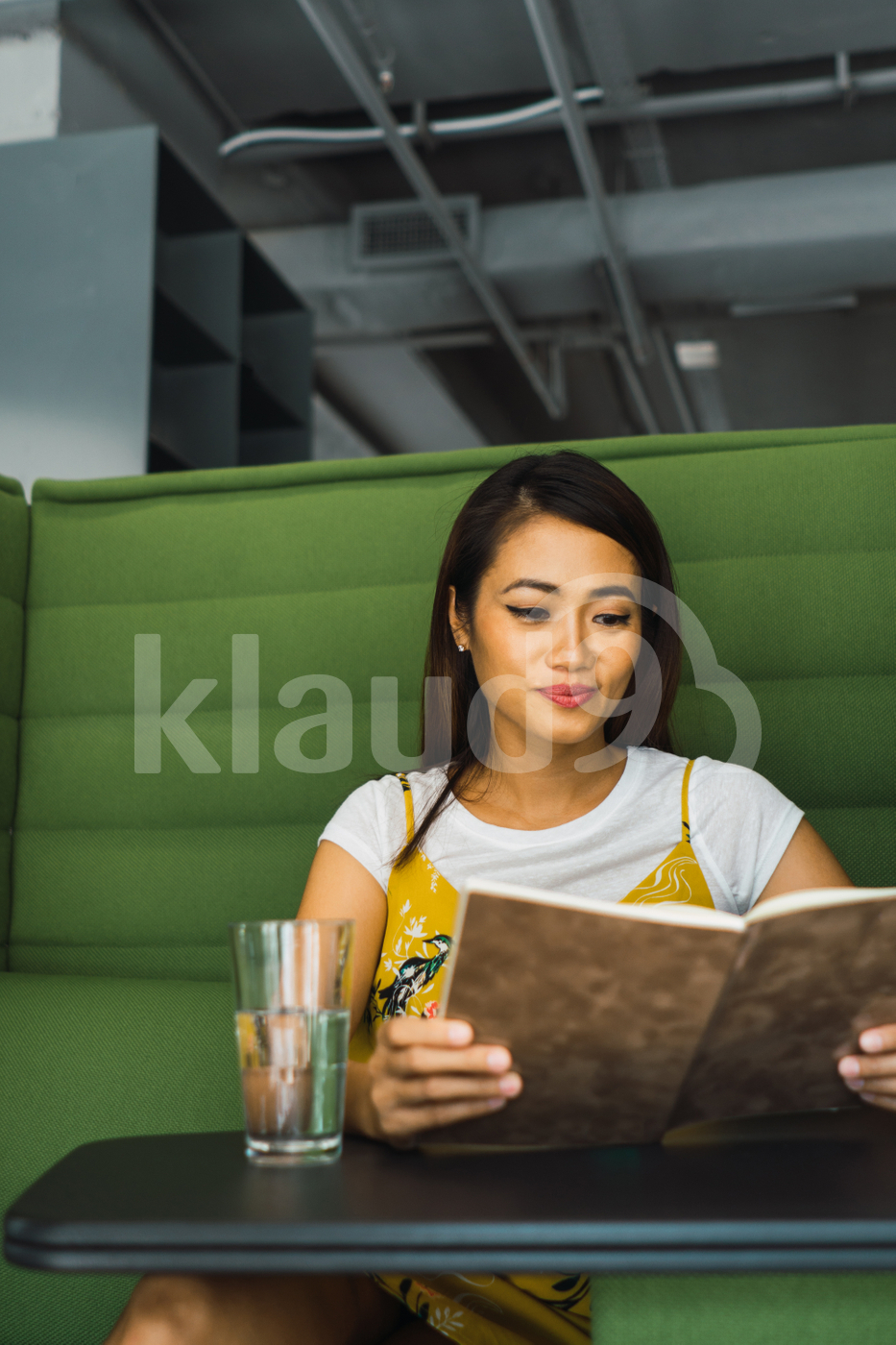 Asian woman working