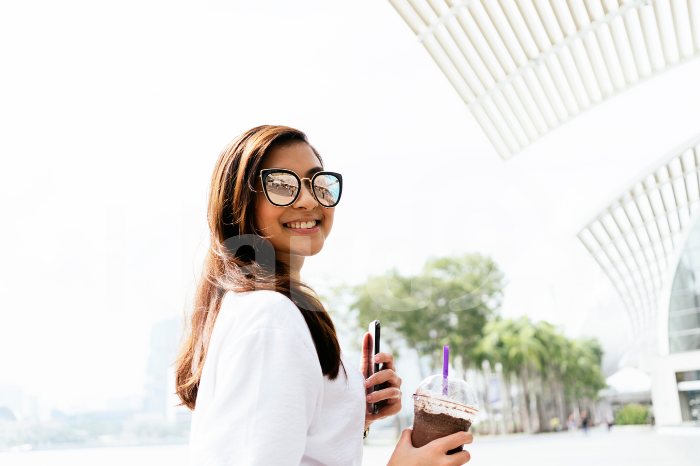 Portrait of a beautiful smiling Asian woman