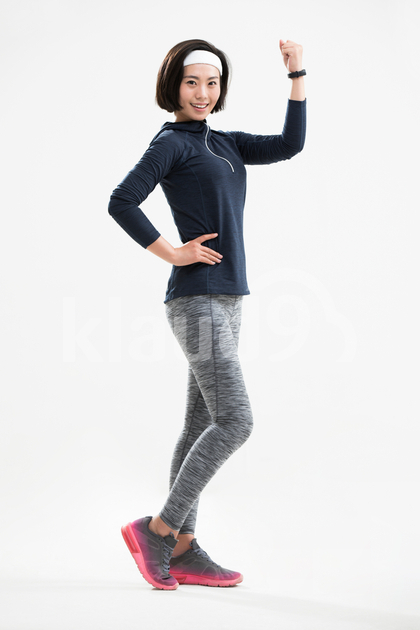Young Chinese woman exercising