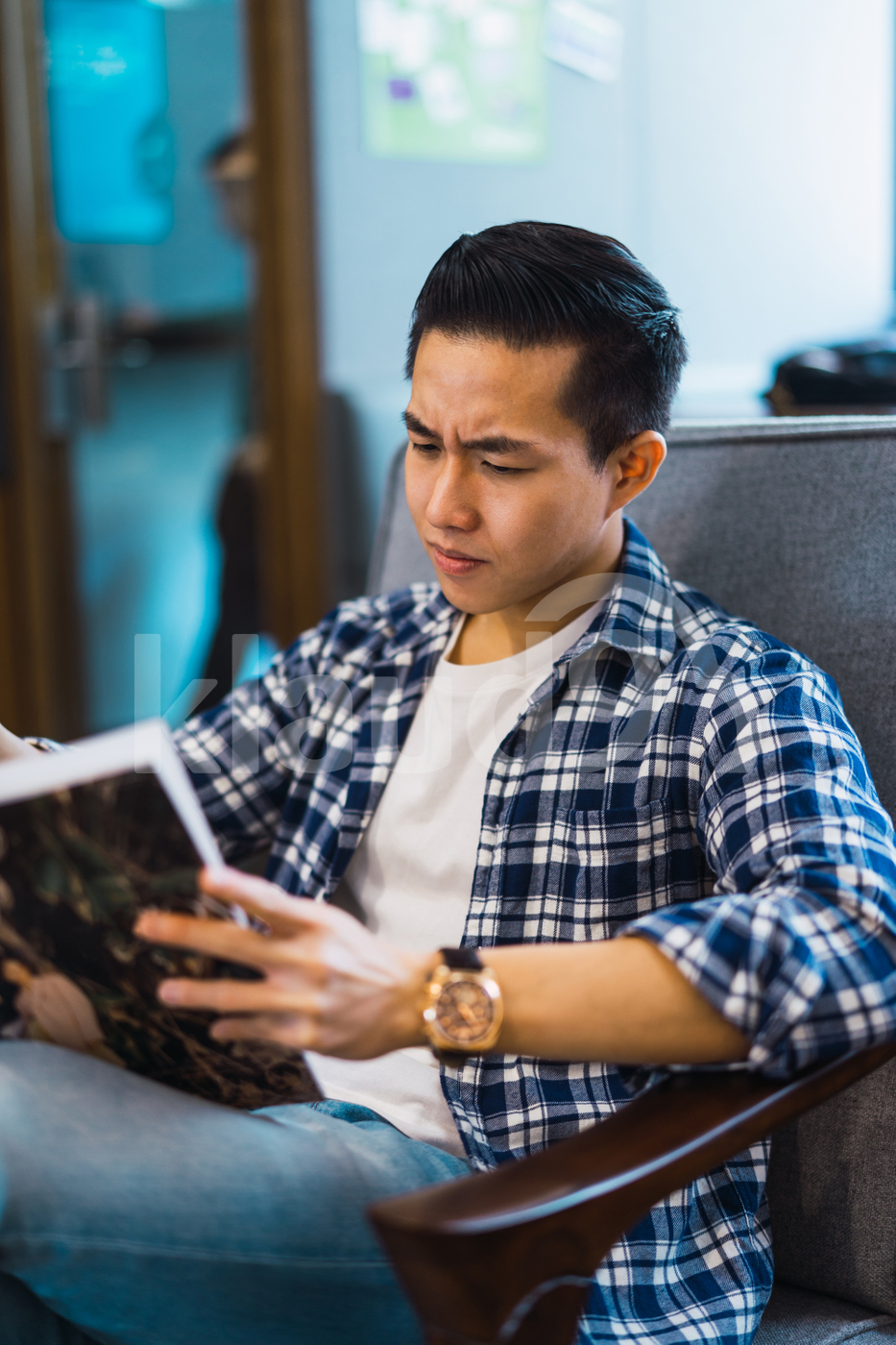 Asian man sitting in the office